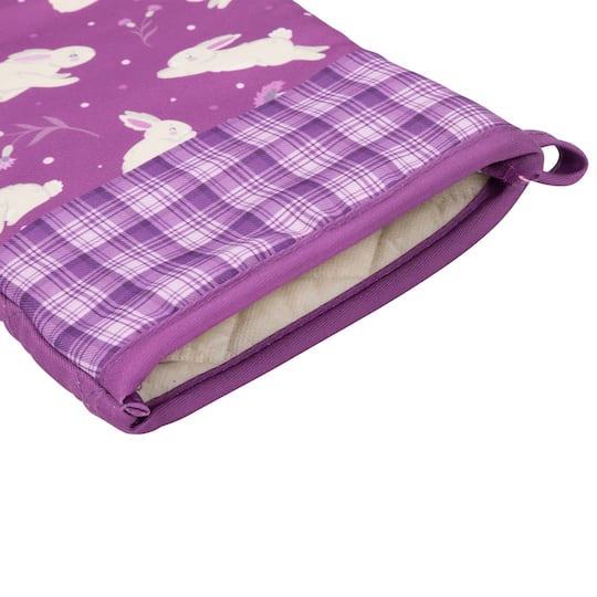 Purple Floral Easter Bunny Oven Mitts, 2ct.